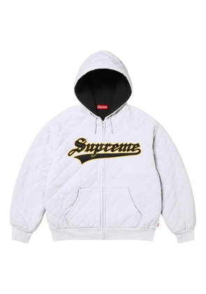 Supreme quilted zip hooded sweater - Grey