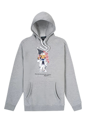 Polo Ralph Lauren bear-motif cotton hoodie - Grey