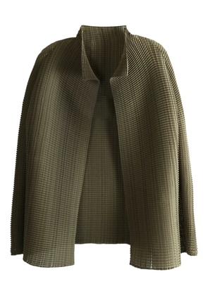 Issey Miyake Wooly Pleats 58 collared top - Green