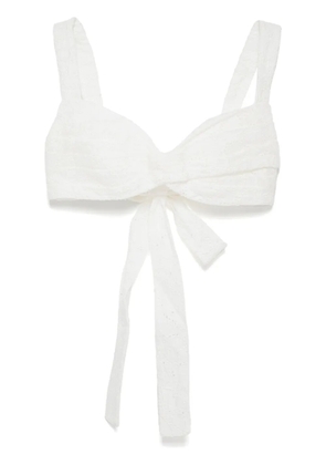ZIMMERMANN crush embroidered bralette - White