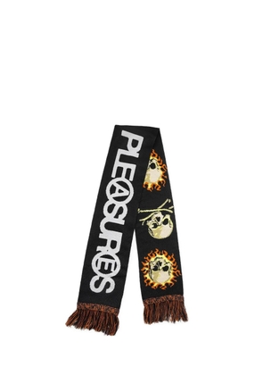 Pleasures Zine skull fringed scarf - Black