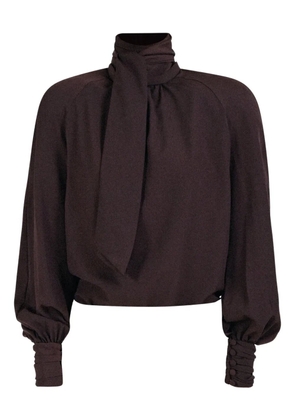 Rowen Rose bow-neck blouse - Brown