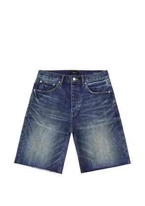 Purple Brand frayed-hem denim short - Blue