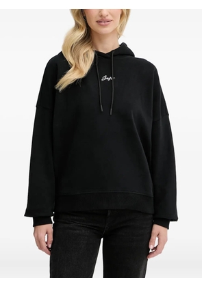 BOSS embroidered-logo hoodie - Black