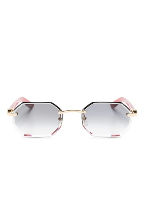 Cartier Eyewear logo-plaque geometric-frame sunglasses - Red