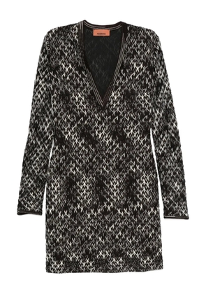 Missoni geometric-pattern V-neck dress - Brown