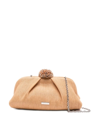 Aquazzura Movida crystal-embellished clutch - Neutrals