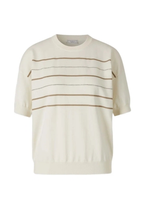 Peserico crew-neck striped T-shirt - Neutrals