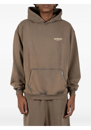 Represent logo-print hoodie - Brown
