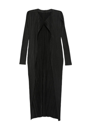 Pleats Please Issey Miyake pleated open-front cardigan - Black