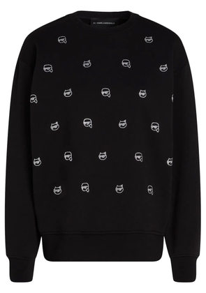 Karl Lagerfeld Ikon rhinestone-embellished sweatshirt - Black
