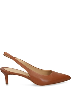 Lauren Ralph Lauren 50mm leather slingback pumps - Brown