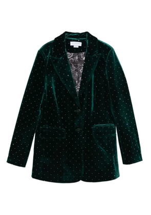 NEVER FULLY DRESSED embellished velvet blazer - Green