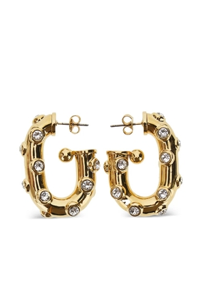 Rabanne crystal chunky hoop earrings - Gold