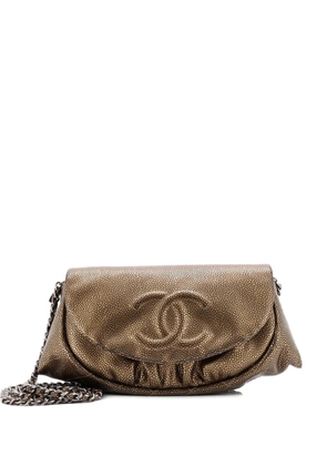 CHANEL Pre-Owned Half Moon Wallet on Chain Caviar crossbody bag - Gold