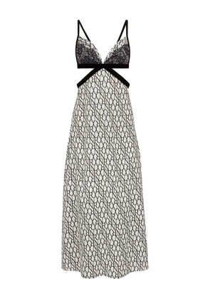 Nina Ricci lace-insert midi dress - White