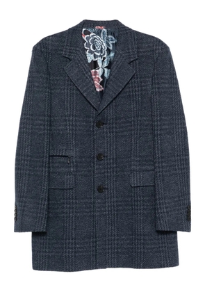 ETRO checked three-button jacket - Blue