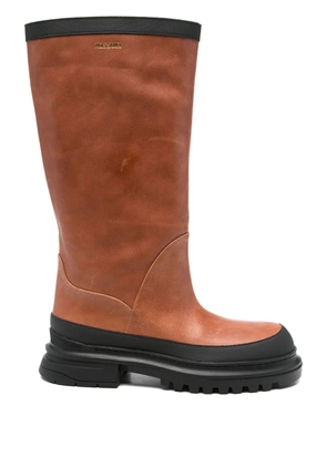 Missoni leather platform boots - Brown