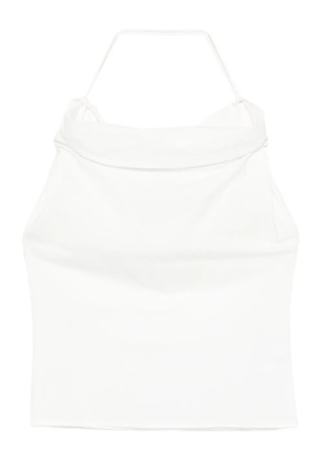 Paris Georgia Christophe halterneck draped top - White