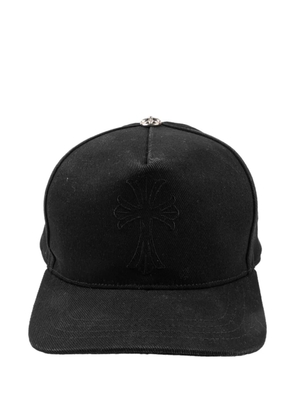 Chrome Hearts Cross waxed denim baseball cap - Black