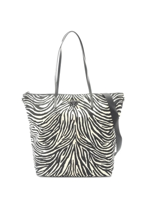 Prada Pre-Owned 2000s zebra-print leather tote bag - Black