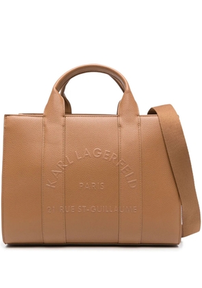 Karl Lagerfeld logo-embossed tote bag - Brown