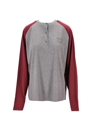 Miu Miu buttoned jersey long-sleeved T-shirt - Grey