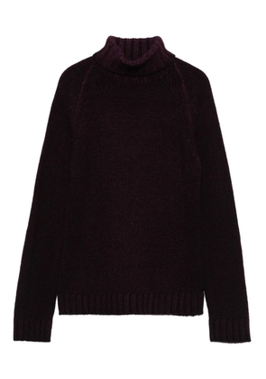 base turtleneck ribbed sweater - Purple