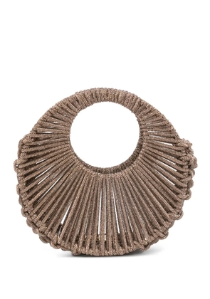 Hibourama Jaya woven handle tote bag - Brown