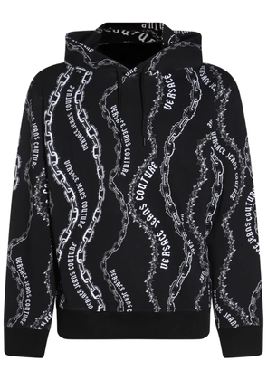 Versace Jeans Couture logo-print cotton hoodie - Black