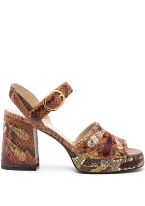 Valentino Garavani 90mm VLogo Signature platform sandals - Brown