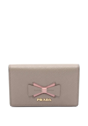 Prada Pre-Owned saffiano fiocco bow cardholder - Neutrals
