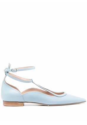 Scarosso Gae pointed ballerina shoes - Blue