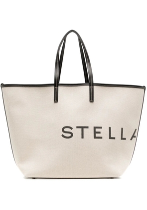 Stella McCartney logo-print cotton tote bag - Neutrals