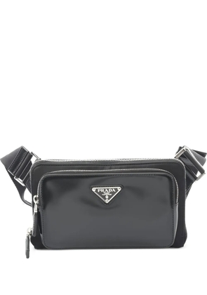 Prada Pre-Owned 2010s re-nylon leather belt bag - Black