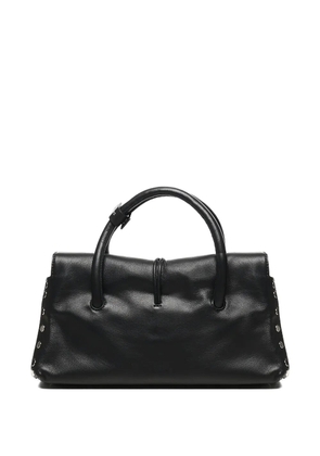 Zanellato small Dotta Centauro leather-buckle studded tote bag - Black