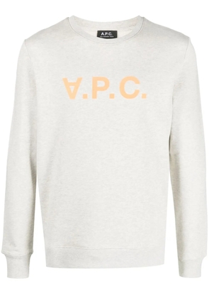 A.P.C. logo-print crew-neck sweatshirt - Neutrals