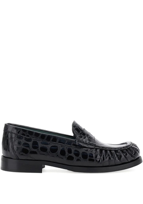 VINNY'S crocodile-embossed leather loafers - Black