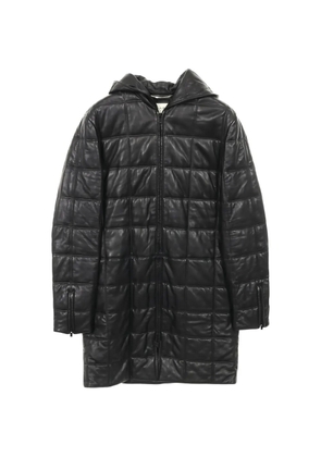 Saint Laurent Pre-Owned quilted hooded coat - Black