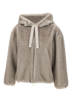 Herno drawstring-hood zip-front jacket - Neutrals