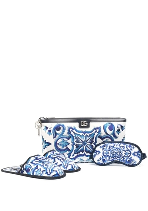 Dolce & Gabbana slipper-eye mask travel set - Blue