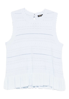 Maje ruffled knitted top - Blue