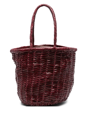 DRAGON DIFFUSION braided leather bucket bag - Red