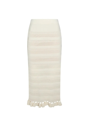 TWINSET ruffled-hem midi skirt - Neutrals