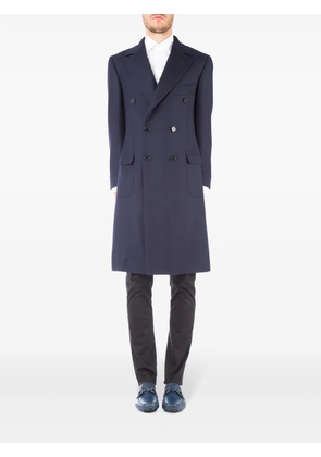 Cesare Attolini double-breasted coat - Blue