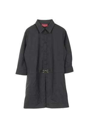 Gucci Pre-Owned 2010s Horsebit shirt wool midi dress - Grey
