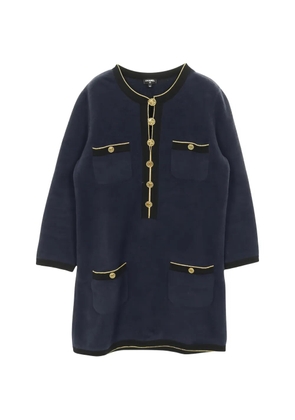 CHANEL Pre-Owned 1986-1988 cocomark button cotton midi dress - Blue