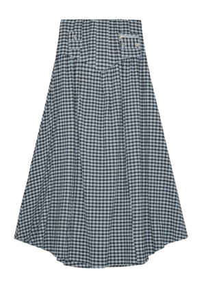 GANNI checkered skirt - Blue