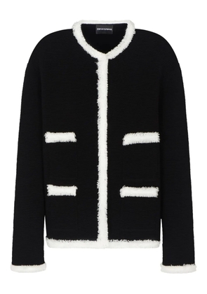 Emporio Armani Ottomam fringed-detail jacket - Black