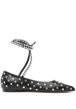 Amina Muaddi Ane crystal-embellished ballerina shoes - Black